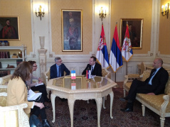 29 April 2022 The National Assembly Speaker receives the French Ambassador to Serbia